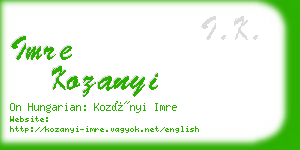 imre kozanyi business card